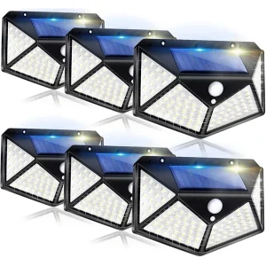 Solar LED Outdoor Four Sides 100LED Charging Home Decor Road Lights